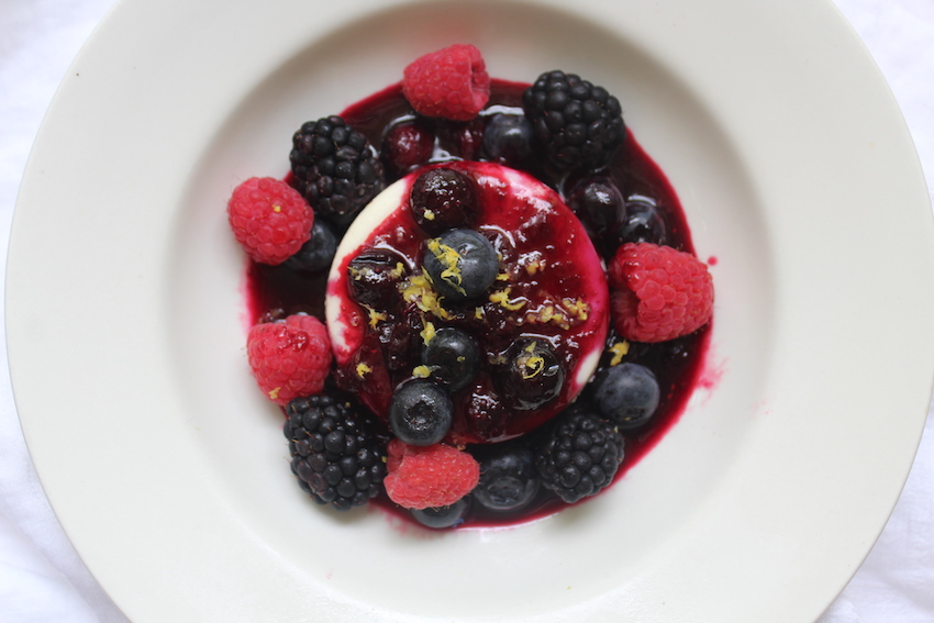Panna Cotta with Blueberry Compote