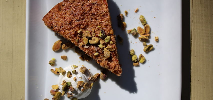 Pistachio carrot almond cake