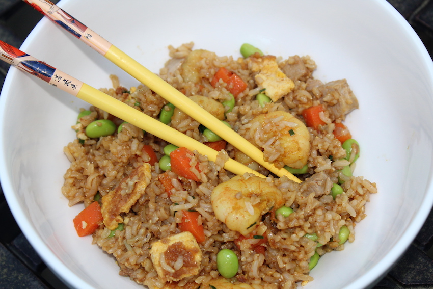 Fried rice with shrimp and pork
