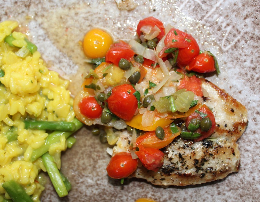 Cobia Provencal with Tomatoes, Basil and Capers - Recipes - Sur Le Plat
