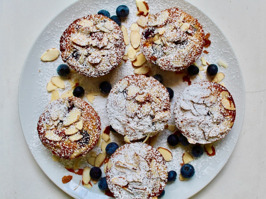 Lemon blueberry and almond teacakes